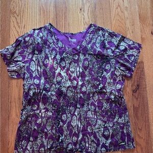 Landau Women's Top in Purple and Black Pattern